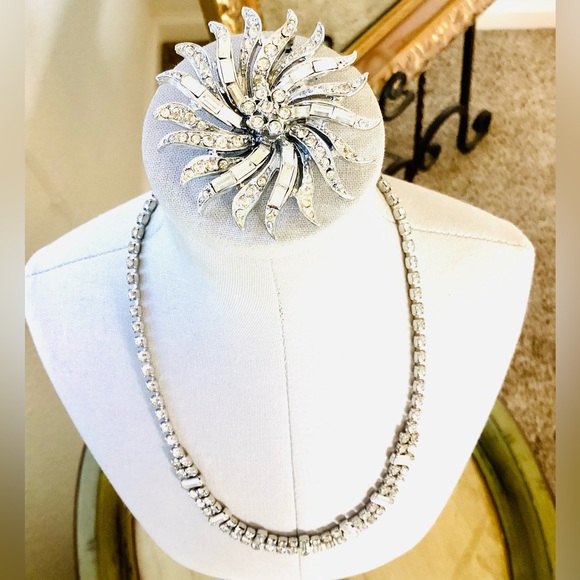 Vintage clear Baguette rhinestone jewelry lot - Picture 5 of 17